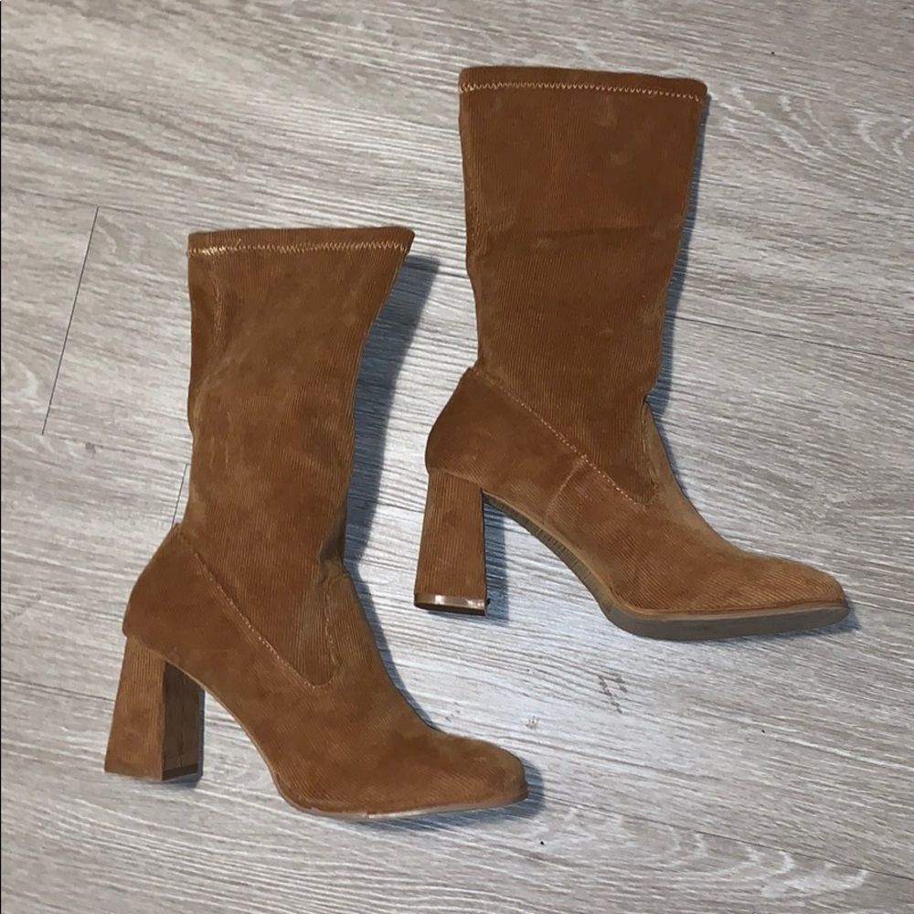 Cognac Corduroy Boots - NWT